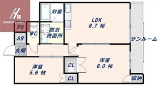 ヒューマニー【302号室】の間取り