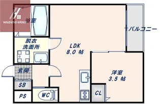 H-maison鶴橋Ⅱ【303号室】の間取り