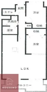 2LDKの間取り画像