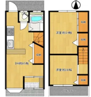 大阪府東大阪市花園西町1丁目【一戸建】の間取り