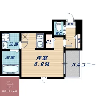 ハーモニーテラス三津屋南【2階】の間取り