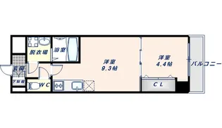 グランパシフィック北巽【7階】の間取り