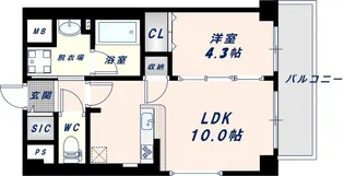 Moolio新深江【5階】の間取り