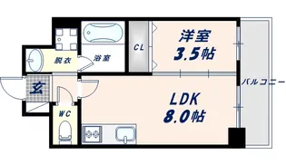 リアライズ布施駅前【6階】の間取り