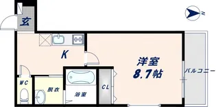 フジパレス新深江Ⅷ番館【2階】の間取り
