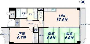 パレグリシーヌ【3階】の間取り