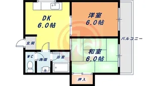 サンワード北田辺【4階】の間取り