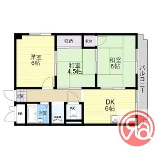 シロハイヌ湯里【6階】の間取り