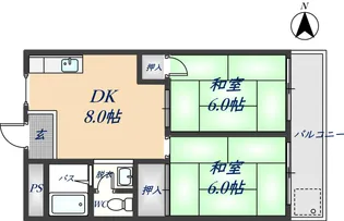 旭ガーデンハイツ【3階】の間取り
