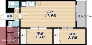 Villa 41 YAMATE SUITA【3階】の間取り