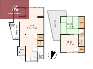 大阪府東大阪市喜里川町【一戸建】の間取り