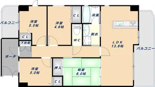 アンビエント布施【803号室】の間取り