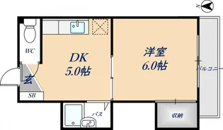 ディバージョン島之内【202号室】の間取り