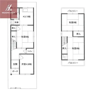 大阪府八尾市植松町1丁目【一戸建】の間取り