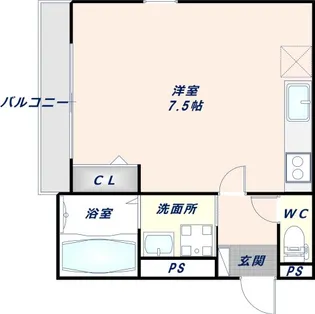 サンセリテ南巽【201号室】の間取り