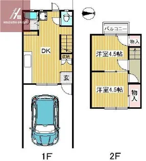 大阪府八尾市松山町1丁目【テラスハウス】の間取り