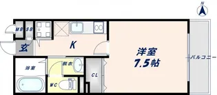 エクレール上小阪【1階】の間取り
