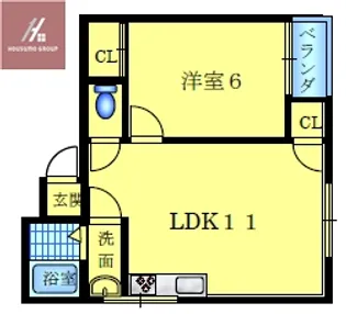 平和ハイツ【2B号室】の間取り