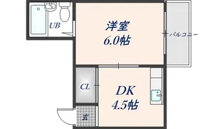 箱殿ハイツ【402号室】の間取り