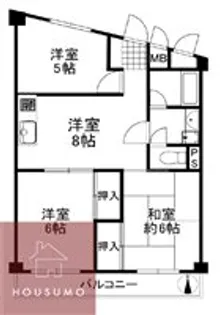 ユニーブル岡町【302号室】の間取り