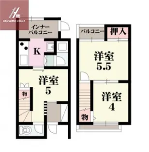 大阪府八尾市八尾木1丁目【テラスハウス】の間取り