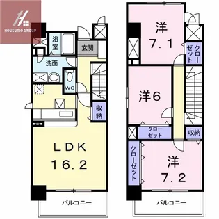 メルヴェイユ−山本【507号室】の間取り