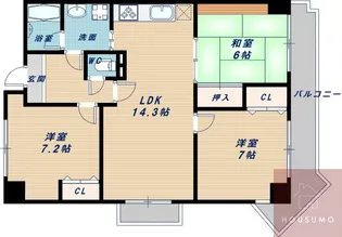 プランドール桃山【7階】の間取り