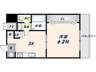 大阪府大阪市東成区神路4丁目【マンション】の間取り