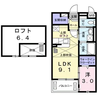 ベル エトワール【208号室】の間取り