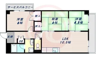 エクセル・ドメイン南田辺【2階】の間取り