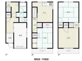 大阪府東大阪市中石切町5丁目【一戸建】の間取り