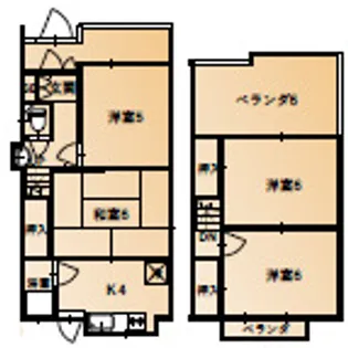 大阪府東大阪市新池島町1丁目【一戸建】の間取り