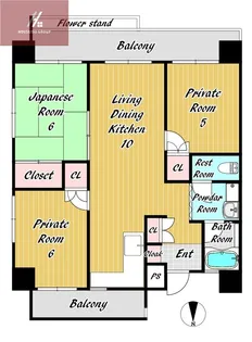 清川六番館【6階】の間取り