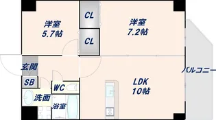 アバンダント今里【202号室】の間取り