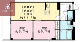 フルール桃谷【2階】の間取り
