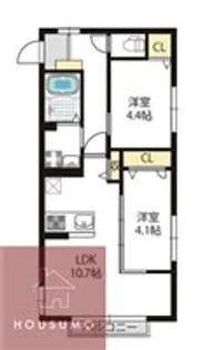 エクセルコート三国【2階】の間取り
