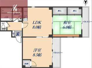 2LDKの間取り画像