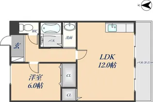 OKハイツ5号館【203号室】の間取り