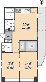 レジデンス八楽【301号室】の間取り