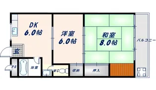 三伸マンション【402号室】の間取り