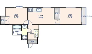アトレーユ深江【4階】の間取り