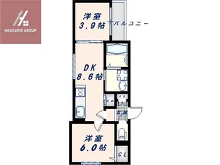 SAKURA RIVER【303号室】の間取り