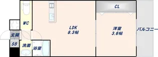 スワンズシティ大阪エスクレア【14階】の間取り