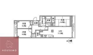 コープ野村豊中立花町【2号室】の間取り