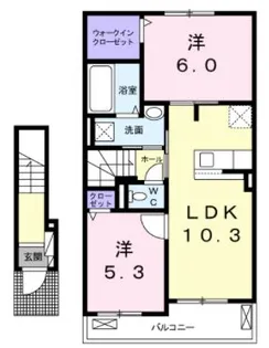 グランノーブルⅡ【203号室】の間取り