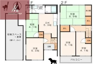 大阪府東大阪市新池島町1丁目【一戸建】の間取り
