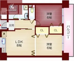 川辺辻岡マンション【7階】の間取り
