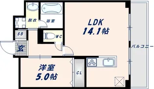LaVerde長田【1階】の間取り