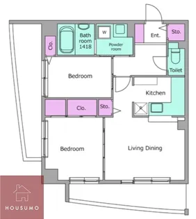 キャニスコート上新庄【407号室】の間取り