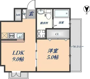 メゾンパティオⅡ【201号室】の間取り